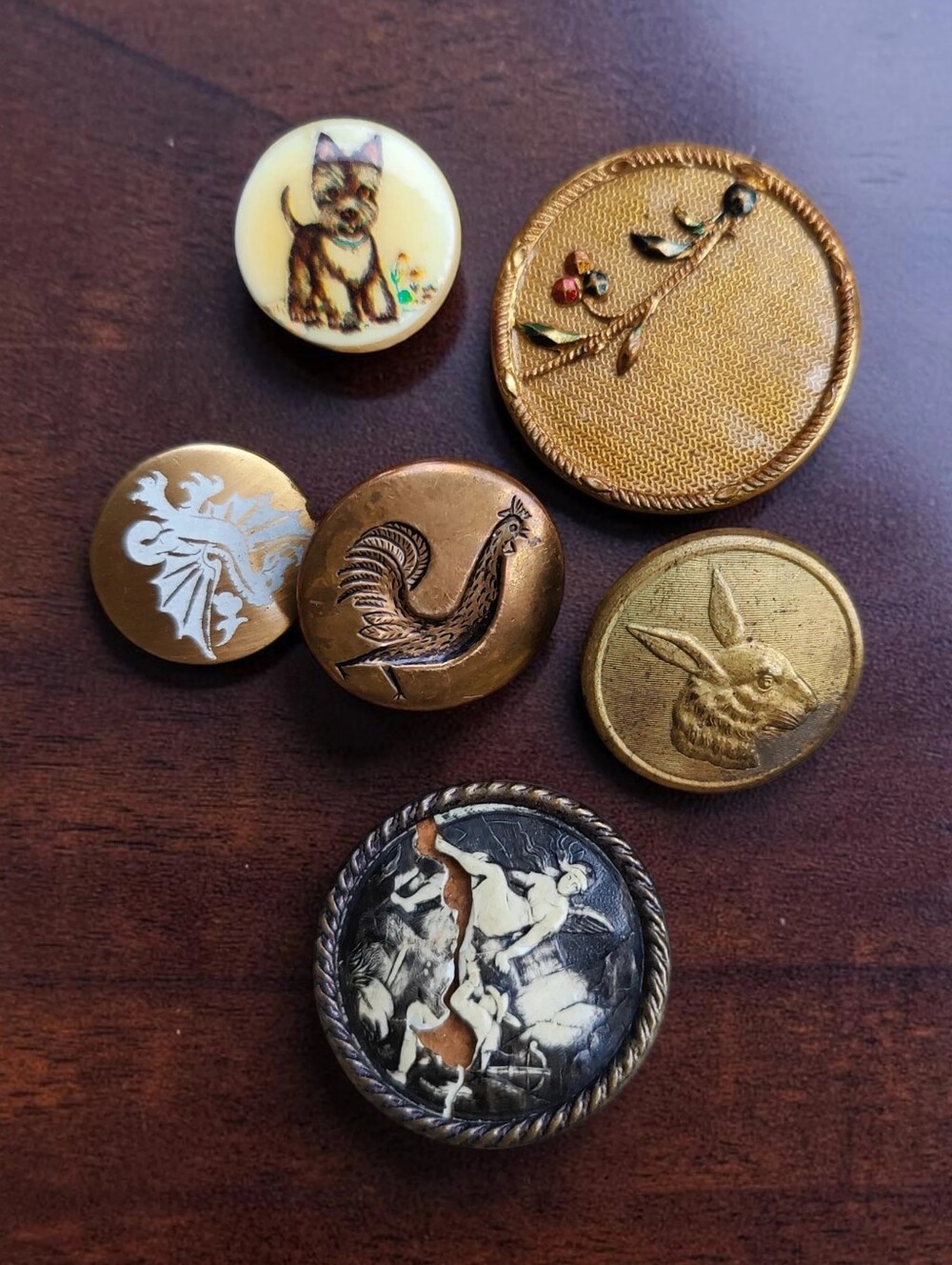 5 Antique Buttons